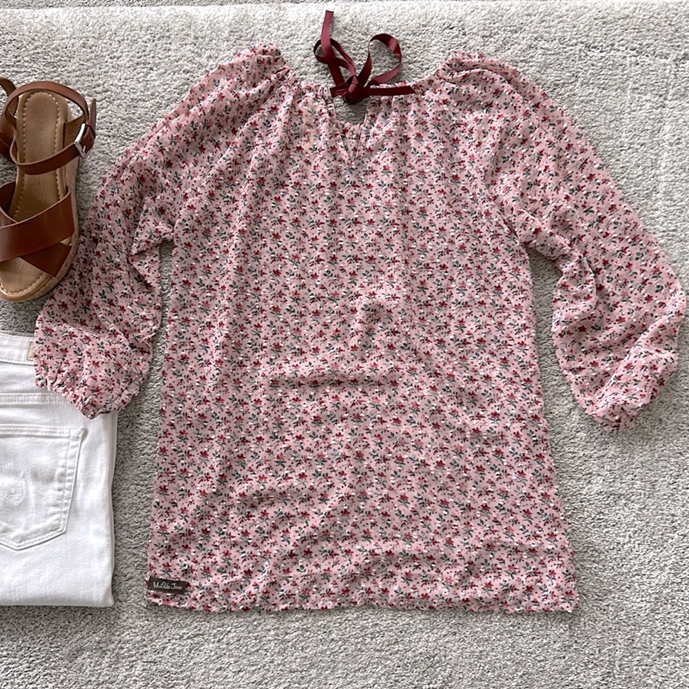 Matilda Jane Chelsea Pink Micro Floral Blouse - Picture 7 of 10
